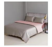 HYHJYMG Ensemble de literie à Quatre pièces Quatre pièces Grey et Bleu Couette de Couette réversible avec Bouton Queen King Size Cotton Soft Liber Set thellows thewscases (A-Plaque de lit A-FET-REEN