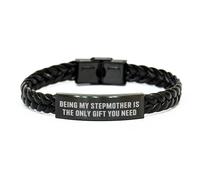 HYHJYMG Être ma Belle-mère est Le Seul Cadeau Dont J'Ai Besoin, Les Cadeaux des Femmes, pour la Belle-mère, Le Bracelet en Cuir tressé, Un Cadeau Unique d'anniversaire, Petit, Cuir, Pas de