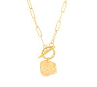 HYHJYMG Filles bijoux accessoires géométrie soleil totem colliers pour femmes hommes, amour coeur épais chaîne à bascule - charme à bascule classique, fermoir à bascule de boucle pour le collier de