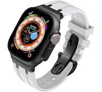 HYHJYMG Fluororubber Remplacement Watch Strap Mod Kit , pour la Montre 45 mm 44 mm 41 mm 40 mm Ultra 49 mm, Sangles de Montre en Caoutchouc pour Hommes