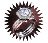 HYHJYMG Girl Products Anneaux Ring Jewellery Women Men Promet Wedding Creative Two Zircon Engagement Ring Fashion Wedding Party Ring Cadeaux