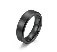 HYHJYMG Girl Products Bague en acier carbure de tungstène givré noir mat 6 mm 8 mm 10 mm pour homme et femme, 7, A
