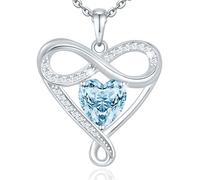 HYHJYMG Jewelry Sterling Silver Infinity - Elegant Silver Jewelry for Women, Love Heart for Birthday, Anniversaire, Saint Valentin pour Petite Amie, Femme, Maman ou Elle, Bijoux pour Filles
