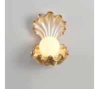 HYHJYMG Lampe à Lait en Verre Petite Coquille de Perle décor de nacrège Rose Vintage Gold coullway luminaire du Milieu du siècle Lampe Murale de Campagne française pour la Chambre de Salle de Bain de