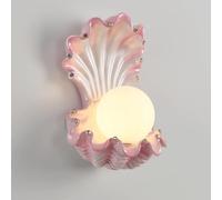 HYHJYMG Lampe à Lait en Verre Petite Coquille de Perle décor de nacrège Rose Vintage Gold coullway luminaire du Milieu du siècle Lampe Murale de Campagne française pour la Chambre de Salle de Bain de