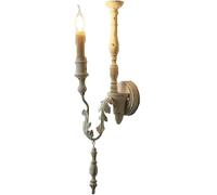 HYHJYMG Lampe Vintage White Farmhouse Appliques en Bois Rustique Candle Cronce Mid Century Halway Lightture Antique French Country Wall Lampe for Bedroom Living Room Staircase Nursery