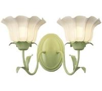 HYHJYMG Light 2 Light Room Wall Murce Sconce Tulip Milk Glass Fleur Mural Mall Moubed Lampe Double Lampe Vanité Lumière sur Le Miroir Nordique Nordique Modern Green Floral Wall Forme for Girls