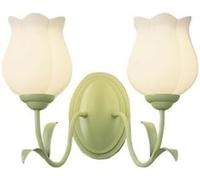 HYHJYMG Light 2 Light Room Wall Murce Sconce Tulip Milk Glass Fleur mural Mall Moubed lampe double lampe Vanité Lumière sur le miroir Nordique Nordique Modern Green Floral Wall Forme For Girls Bedroom