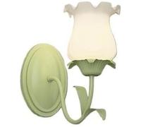 HYHJYMG Light 2 Light Room Wall Murce Sconce Tulip Milk Glass Fleur Mural Mall Moubed Lampe Double Lampe Vanité Lumière sur Le Miroir Nordique Nordique Modern Green Floral Wall Forme for Girls