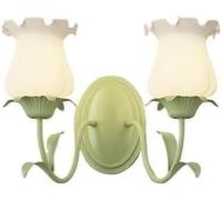 HYHJYMG Light 2 Light Room Wall Murce Sconce Tulip Milk Glass Fleur Mural Mall Moubed Lampe Double Lampe Vanité Lumière sur Le Miroir Nordique Nordique Modern Green Floral Wall Forme for Girls