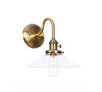 HYHJYMG Light Modern Wall Sconce, Japanese Indoor Metal Mur Light with Glass Cover E27 Mall Lampes Chambre Éclairage de lit Murce de Salle de Bain Vanité Vanité Mur Luminaire Transparent D8.67 Pouce