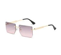 HYHJYMG Lunettes de Soleil en métal sans Bordure Femmes Fashion Vintage Sun Vintres à l'extérieur Nices de Conduite UV400