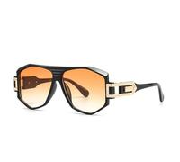 HYHJYMG Lunettes de soleil populaires pour homme Photographie de rue Lunettes rétro modernes, Orange, Taille unique