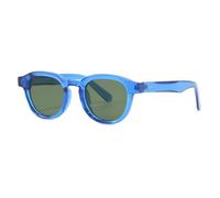 HYHJYMG Lunettes de soleil rondes tendance pour femmes rétro verres transparents lunettes de soleil UV400 hommes, bleu / vert, Taille unique