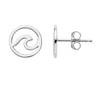 HYHJYMG Minimaliste Round Ocean Wave Tiny Boucles d'oreilles pour femmes Girls Men Sterling Silver Simple Small Studs Tragus Post Hypoallernic Holiday Sea Beach Jewelry Gifts For Surfer Lover