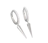 HYHJYMG Minimalistes Spike CZ Bangs d'oreilles en pelure enroutant pour femmes 925 STORK Silver Charms Hoops Cuff Cartilage étalon tragus helix enveloppe géométrique hypoallergénique Punk