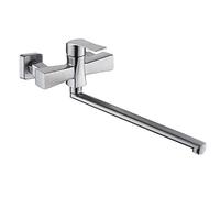 HYHJYMG Mont à Montage Mural robinets de Cuisine, cuivre pour lavabo à lavabo de Cuisine, Rotatif Chaud et Froid, Chrome Commercial b