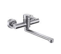 HYHJYMG Mont à Montage Mural robinets de Cuisine, cuivre pour lavabo à lavabo de Cuisine, Rotatif Chaud et Froid, Chrome Commercial b