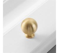 HYHJYMG Poignée d'armoire de Garde-Robe de Meubles Simples Haut de Gamme en cuivre Pur Or en Laiton Solide poignée de Porte de Garde-Robe Ronde monotrou Moderne, Or brossé5007, L, Chine