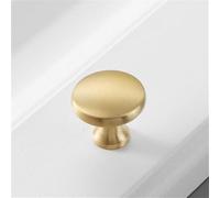 HYHJYMG Poignée d'armoire de Garde-Robe de Meubles Simples Haut de Gamme en cuivre Pur Or en Laiton Solide poignée de Porte de Garde-Robe Ronde monotrou Moderne, Or brossé5007, L, Chine