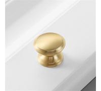 HYHJYMG Poignée d'armoire de Garde-Robe de Meubles Simples Haut de Gamme en cuivre Pur Or en Laiton Solide poignée de Porte de Garde-Robe Ronde monotrou Moderne, Or brossé5007, L, Chine