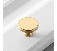 HYHJYMG Poignée d'armoire de Garde-Robe de Meubles Simples Haut de Gamme en cuivre Pur Or en Laiton Solide poignée de Porte de Garde-Robe Ronde monotrou Moderne, Or brossé5007, L, Chine