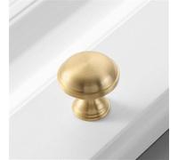 HYHJYMG Poignée d'armoire de Garde-Robe de Meubles Simples Haut de Gamme en cuivre Pur Or en Laiton Solide poignée de Porte de Garde-Robe Ronde monotrou Moderne, Or brossé5007, L, Chine