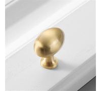 HYHJYMG Poignée d'armoire de Garde-Robe de Meubles Simples Haut de Gamme en cuivre Pur Or en Laiton Solide poignée de Porte de Garde-Robe Ronde monotrou Moderne, Or brossé5007, L, Chine