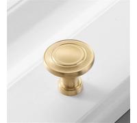 HYHJYMG Poignée d'armoire de Garde-Robe de Meubles Simples Haut de Gamme en cuivre Pur Or en Laiton Solide poignée de Porte de Garde-Robe Ronde monotrou Moderne, Or brossé5007, L, Chine