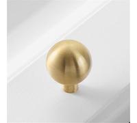 HYHJYMG Poignée d'armoire de Garde-Robe de Meubles Simples Haut de Gamme en cuivre Pur Or en Laiton Solide poignée de Porte de Garde-Robe Ronde monotrou Moderne, Or brossé5007, L, Chine