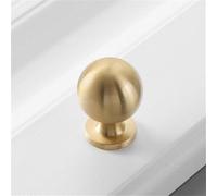 HYHJYMG Poignée d'armoire de Garde-Robe de Meubles Simples Haut de Gamme en cuivre Pur Or en Laiton Solide poignée de Porte de Garde-Robe Ronde monotrou Moderne, Or brossé5007, L, Chine