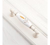 HYHJYMG Poignée en céramique de Fleur d'or européenne Moderne Simple Armoire Armoire Porte Bouton Armoire Classique Antique Tire matériel, 701,96 MM GP