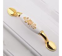 HYHJYMG Poignée en céramique de Fleur d'or européenne Moderne Simple Armoire Armoire Porte Bouton Armoire Classique Antique Tire matériel, 703,96 MM JH
