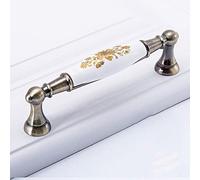 HYHJYMG Poignée en céramique de Fleur d'or européenne Moderne Simple Armoire Armoire Porte Bouton Armoire Classique Antique Tire matériel, 701,96 MM GP