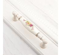 HYHJYMG Poignée en céramique de Fleur d'or européenne Moderne Simple Armoire Armoire Porte Bouton Armoire Classique Antique Tire matériel, 701,96 MM GP