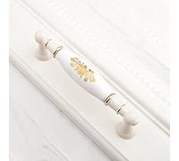 HYHJYMG Poignée en céramique de Fleur d'or européenne Moderne Simple Armoire Armoire Porte Bouton Armoire Classique Antique Tire matériel, 701,96 MM GP