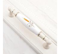 HYHJYMG Poignée en céramique de Fleur d'or européenne Moderne Simple Armoire Armoire Porte Bouton Armoire Classique Antique Tire matériel, 701,96 MM GP