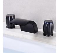 HYHJYMG Robinets de Bassin Cascade en Acier Inoxydable Salle de Bain 8'Sin Robinet répandu à 3 Trous mélangeur de Bassin de Salle de Bain Unique-Nickel de Conception-Nickel