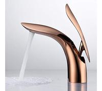 HYHJYMG robinets en Laiton Salle de Bain Simple mixage de Bassin de Salle de Bain Robinet cuivre cuivre en Or Rose évier à Eau pavé