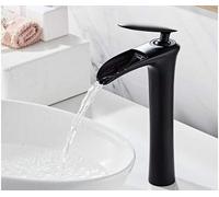 HYHJYMG Robinets Waterfall Salle de Bain Single Handle Basin Bath Bath Bath Black Gold Robinet Laiton Évier à Eau Grane Silver