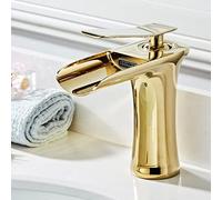 HYHJYMG Robinets Waterfall Salle de Bain Single Handle Basin Bath Bath Bath Black Gold Robinet Laiton Évier à Eau Grane Silver