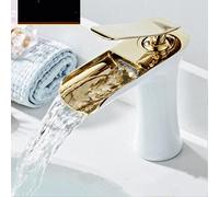 HYHJYMG Robinets Waterfall Salle de Bain Single Handle Basin Bath Bath Bath Black Gold Robinet Laiton Évier à Eau Grane Silver