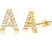 HYHJYMG S925 Boucles d'oreilles à plat à plat hypoallergénique pour femmes | Boucles d'oreilles en or 14K / or blanc avec zircone | Bijoux daity tragus pour tous les jours, les mariages et les