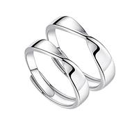 HYHJYMG Sterling Metal Open Dinger Ring Couple Ring S925 Bague de métal Sterling Bijoux Simple pour Hommes et Femmes, Cadeaux pour Anneau d'amant, Ouverture réglable