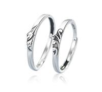 HYHJYMG Sterling Metal Open Dinger Ring S925 Sterling Metal Couple Anneau Vintage Ouverture de Bague Vintage Réglable pour Les Cadeaux pour Hommes et Femmes pour Anneau d'amant, Ouverture