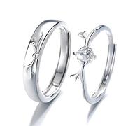 HYHJYMG Sterling Metal Open Finger Ring S925 Sterling Metal Votre Couple Ring Men and Women Pair Personality Personality Valenmetale's Day Fashion Gifts for Lover Ring, Ouverture réglable (Anneau