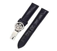 HYHJYMG STRAPE DE MONTRE DE COURTURE VOLINE 19 mm 20 mm 22 mm Bands de surveillance pour Patek Philippe Wath Bands avec acier inoxydable Déployer Clasf Men Women (Couleur: Grown Brown, taille: 20 mm)