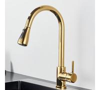 HYHJYMG Tirez des robinets de Cuisine Robinet à 2 Voies au Robinet à Manche Unique Taper de mixage 360 Rotation Cold Cold Water Tap pour Cuisine, Couleur Blanche