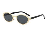 HYHJYMG Vintage Metal Women's Small Oval Sunglasses Ovales UV400 Fashion Shades avec Protection UV