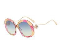 HYHJYMG Vintage Round Femmes Lunettes de Soleil Luxurres Lunettes de Perle de Mode Frames UV400 Spectacles féminins